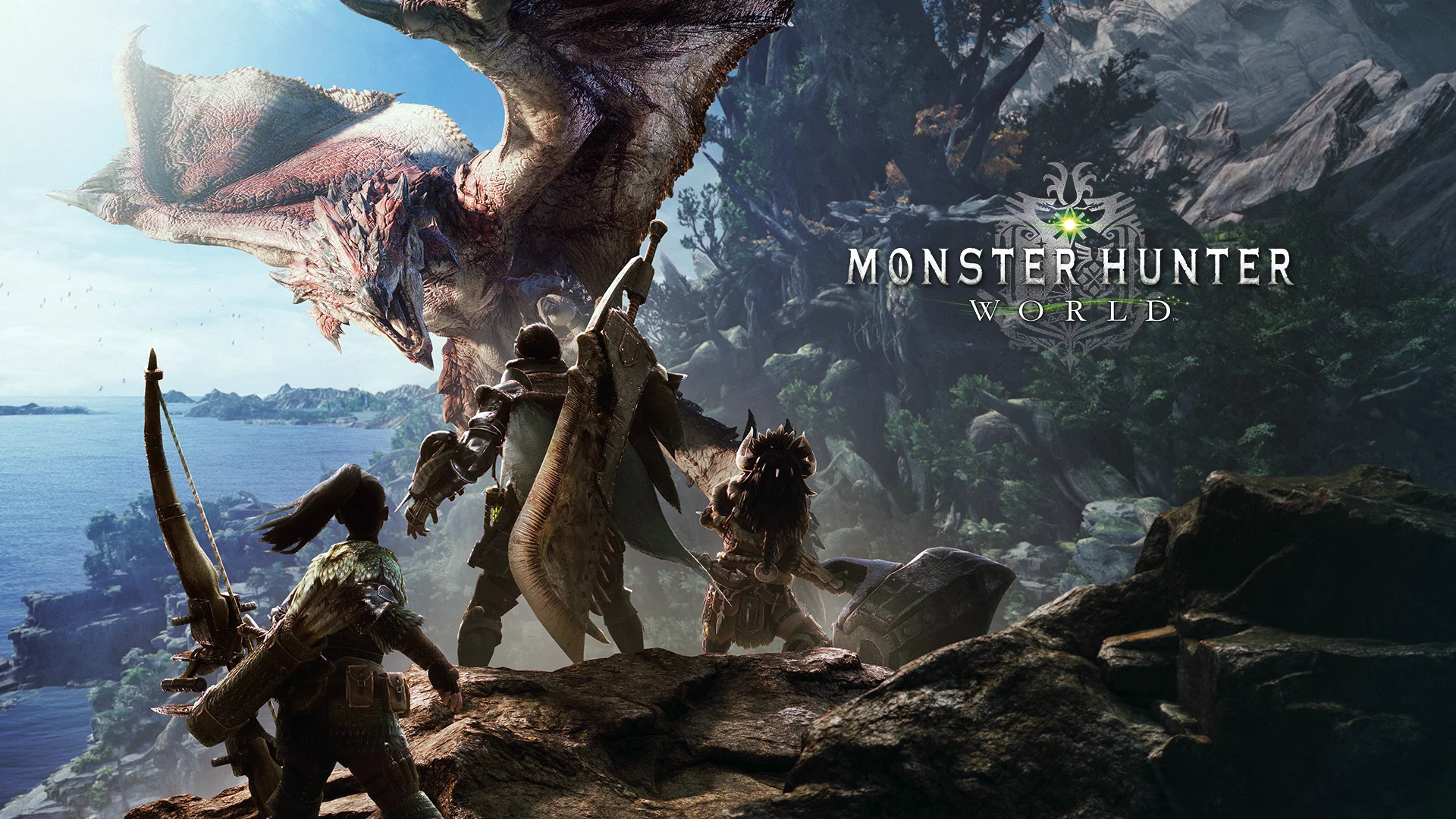 Monster hunter world, rathalos and hunters image